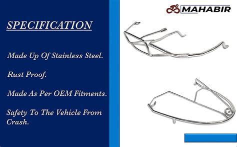 MAHABIR Stainless Steel Guard Set Compatible for Scooter/Scooty 450X ...