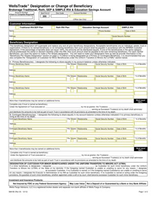 Fillable Online Beneficiary Form - Wells Fargo Fax Email Print - pdfFiller