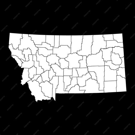 Premium Vector | Montana state map with counties Vector illustration
