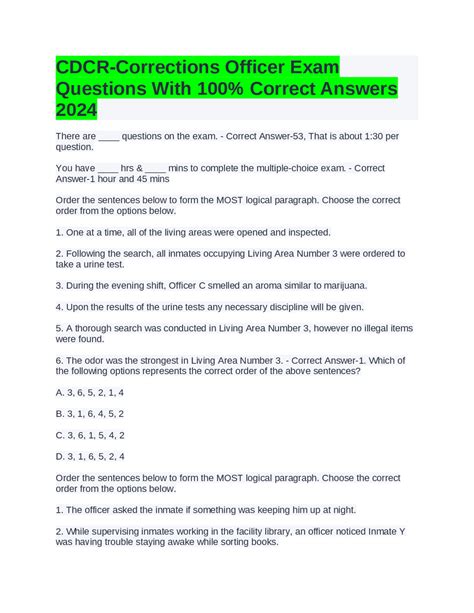 Correctional Officer Assessment Test