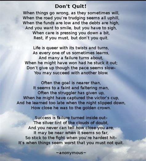 Don't Quit - Inspirational Life Poem