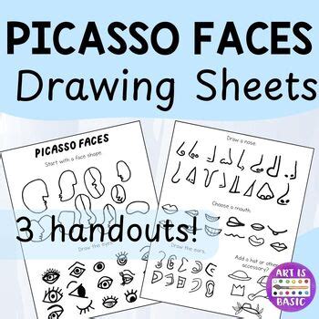 Cubist Picasso Faces - How to Draw - Drawing Sheets by Art is Basic