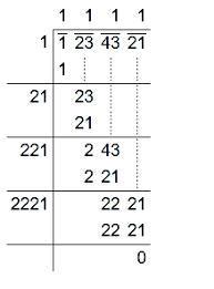 Find the square root of [tex] \sqrt{1234321} [/tex] bylongdivision ...