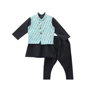 Buy THE OPEN HOUSE Kids Kurta Sets with Pajama and Koti ids Nehru ...