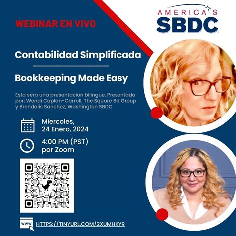 In English and Español! Join the Washington state SBDC 6-7 p.m. CT Jan ...