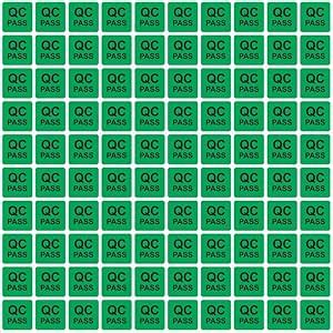 BlackArto QC Pass Stickers - 1 InchSquare in Green Color QC Pass Label ...