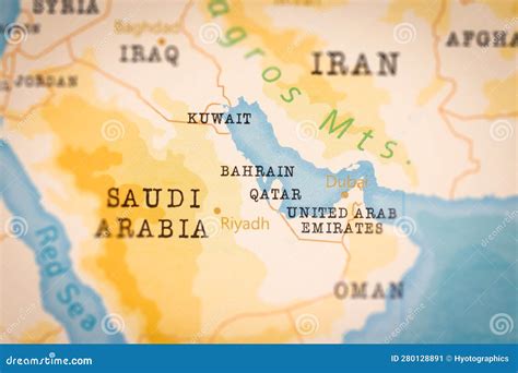 The Realistic Map of Bahrain. Stock Image - Image of holiday, world: 280128891