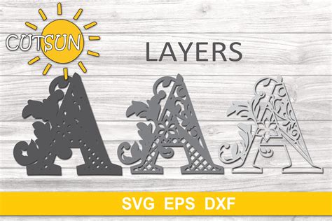 3D Alphabet Layered Mandala A - 3 layers SVG (522461) | Cut Files | Design Bundles