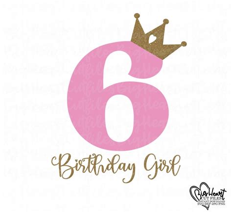 6th Birthday Girl Svgpngjpgdxf 6th Birthday Princess Svg - Etsy | 6th ...