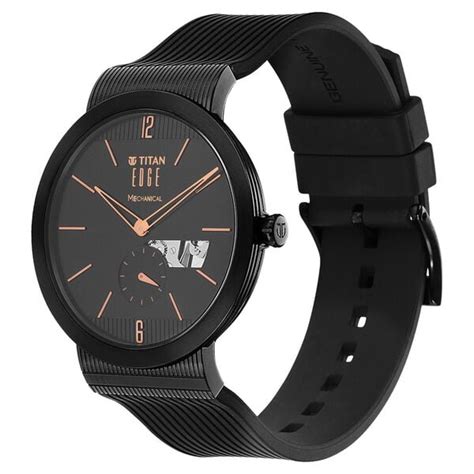 Buy Online Titan Edge Mechanical Black Dial Mechanical Strap Watch for ...
