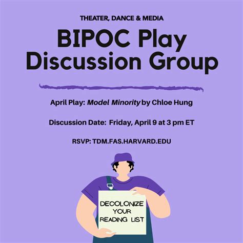 TDM April BIPOC Play Discussion Group | Theater, Dance & Media