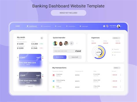 Psd banking dashboard website template 2 | Premium PSD