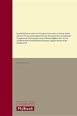 Buy Non-refoulement Under the European Convention on Human Rights and ...