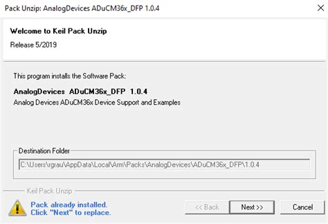Installing ADuCM36x Software Pack [Analog Devices Wiki]