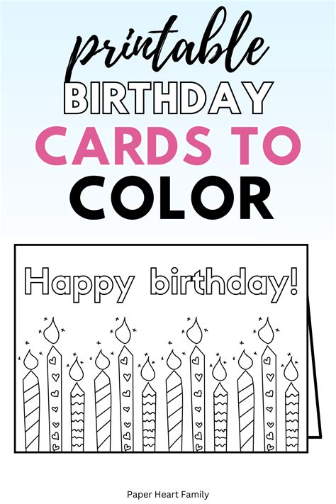 7 Free Printable Birthday Cards To Color For Kids