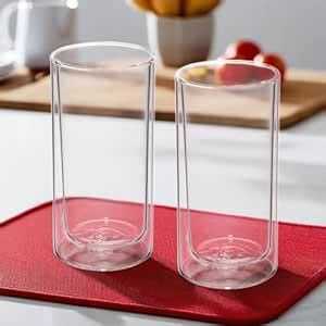 Buy Kuber Industries 2 Pcs Double Walled Glasses | Borosilicate Glass ...