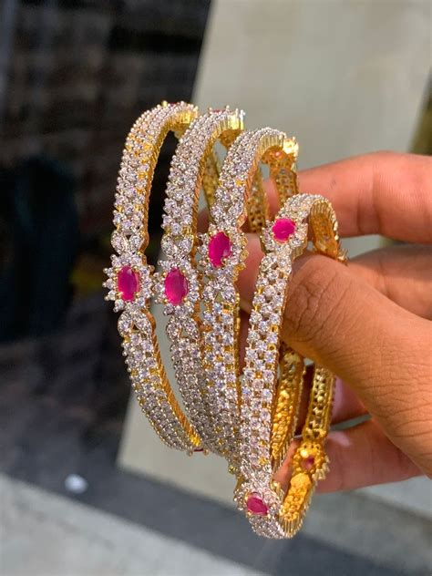 Premium Gj Polish Stone Bangles -Set Of 4 -Pink – Zuccii