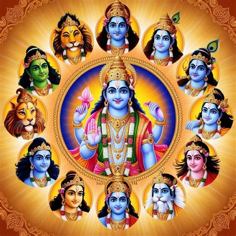 Dashavatar of Lord Krishna; The Ten Divine Incarnations of Vishnu | God ...