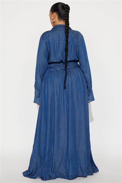 Greta Denim Maxi Dress - Denim | Fashion Nova