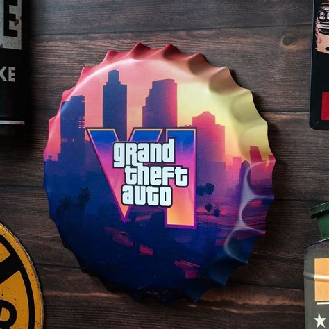 Bottle Caps wall decor sign - Grand Theft Auto V city — eazy wagon