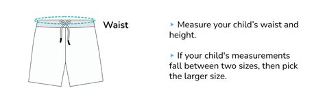 Boys Shorts Size Chart