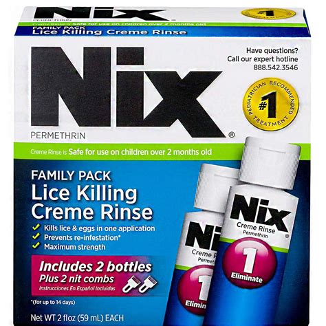 Nix Lice Killing Creme Rinse Family Pack Maximum Strength Creme Rinse Kills Lice and Eggs 2 oz ...