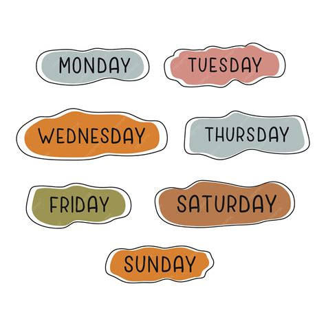 Premium Vector | Handwritten days of the week monday tuesday wednesday ...