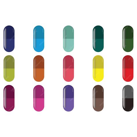 Premium Vector | Capsule pill clip art set