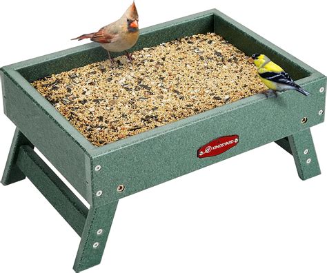 Kingsyard Ground Bird Feeder for Outdoors - Recycled Plastic Platform ...