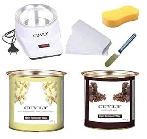 CUVLY Waxing Kit for Women - Chocolate and White Chocolate Wax (550 Gm ...
