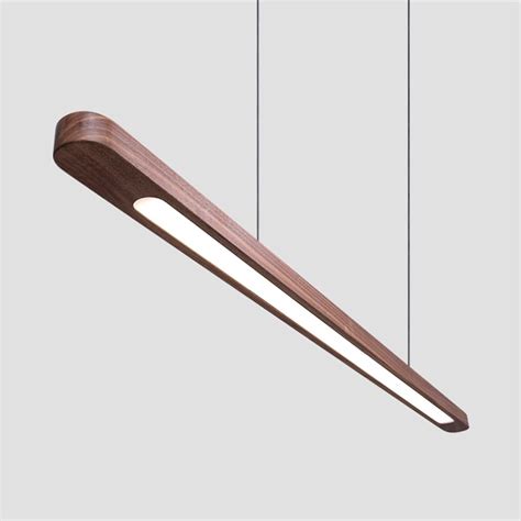 Buy Artica Ultra Slim Linear Wooden Pendant Light Adjustable Hanging ...