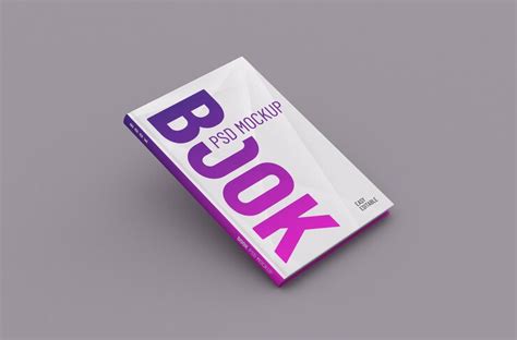 Editable high quality realistic thin hard cover book mockup on a clean ...
