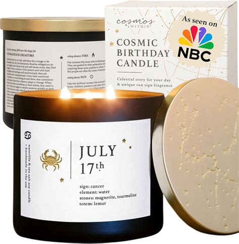 Amazon.com: July 17th Personalized Zodiac Candle | Inspirational ...
