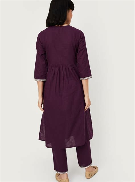 Buy Women Embroidered A-Line Kurta Set Online at just Rs. 999.0 ...