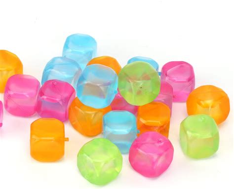 Amazon.com: Reusable Ice Cubes, Fake Ice Cubes 70 Pack, Colorful Refreezable Silicone Ice Cubes ...