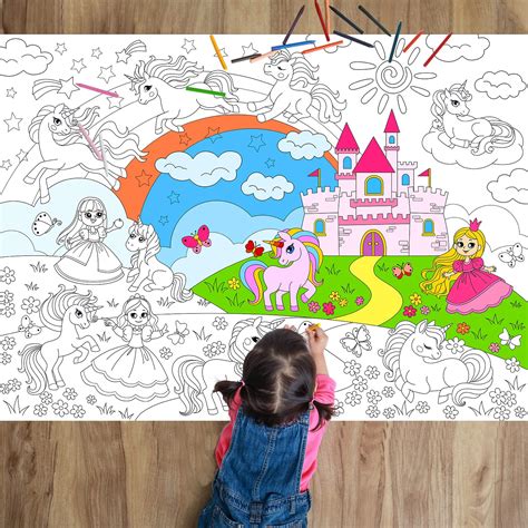 Buy Giant Coloring for Kids-31.4 x 43.3 Inch Jumbo Coloring Unicorn ...