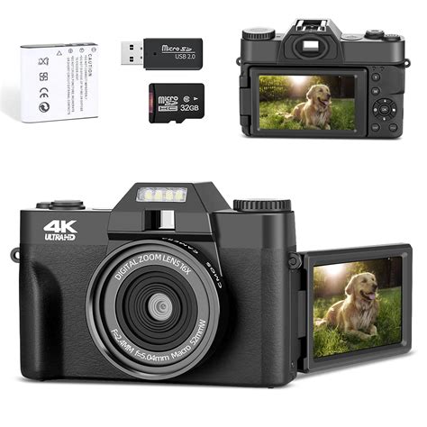 Buy 4K Vlogging Digital Camera with 180° Flip Screen, WiFi, Pink Color ...