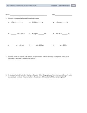 Fillable Online NYS COMMON CORE MATHEMATICS CURRICULUM Name Lesson 14 ...