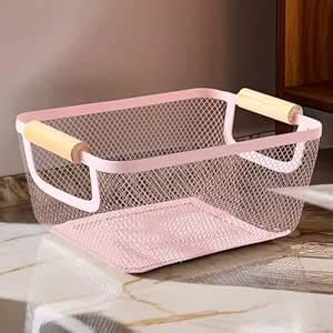 UMAI Metal Mesh Baslet for storage with wooden handle | 440g | Fruit ...