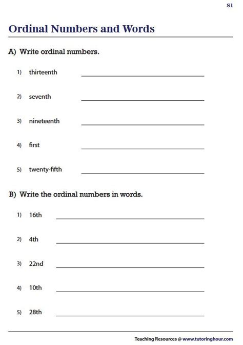 Image result for Ordinal Numbers Word