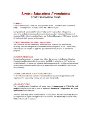 Fillable Online louisaeducationfoundation The Louisa Education ...