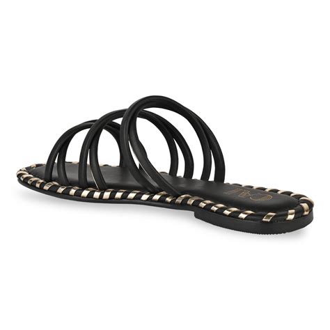 Multistrapped Black and Gold Flats – The CAI Store