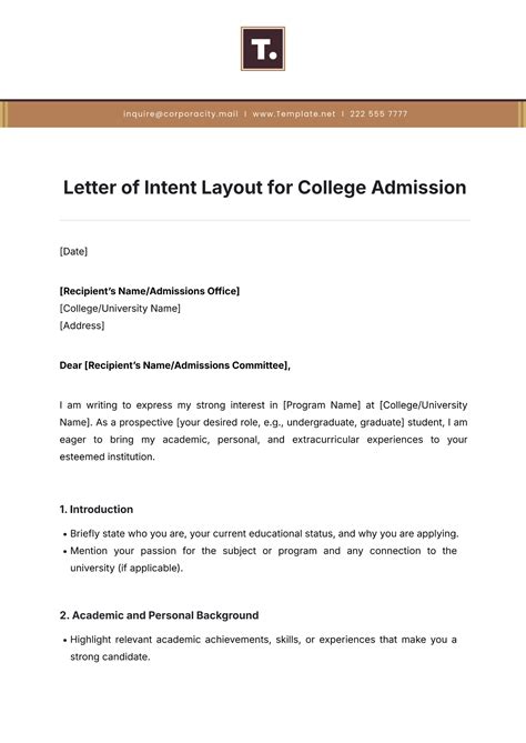 Free Letter of Intent for Educational Assistance Template to Edit Online