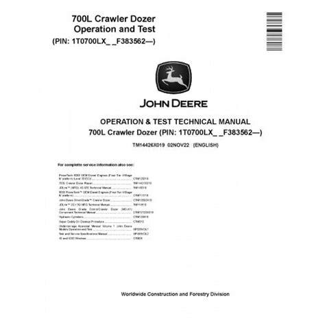 John Deere 700L Diagnostic Manual TM14426X019 | DTC & Wiring – Manuals ...