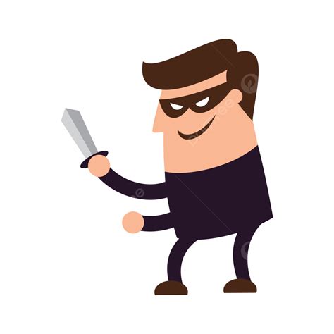 Thief Threatens With Knife, Thief, Knife, Mask PNG and Vector with ...