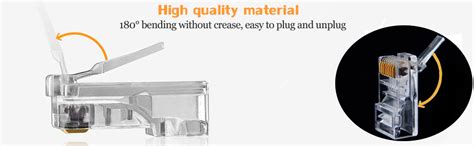 FEDUS 150 Pcs Cat6 RJ45 Ends, Cat6 Connector, 8P8C Cat5, Cat6, Cat5e ...
