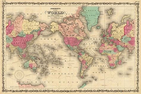 "Vintage Map of The World (1860)" Posters by BravuraMedia | Redbubble