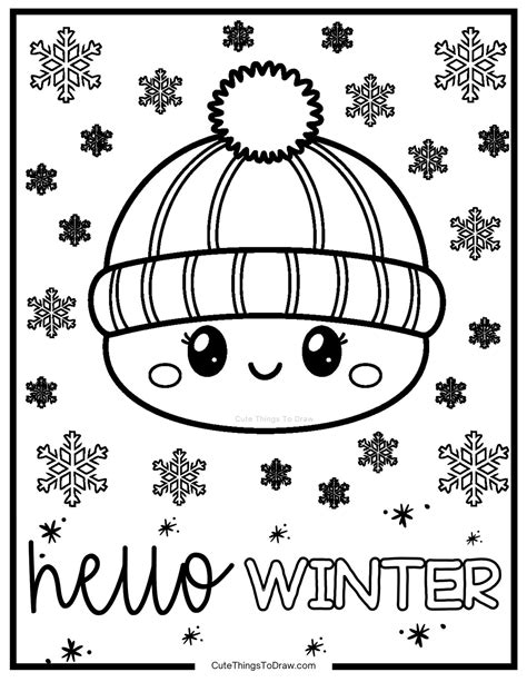 23 Cute Winter Coloring Pages (Free PDF Printables) - Cute Things to Draw