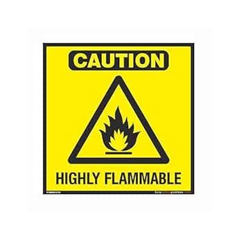 buysafetyposters.com - Caution Highly Flammable Sign in English - Vinyl ...