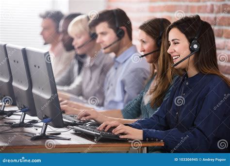 Female Customer Services Agent in Call Center Stock Image - Image of ...